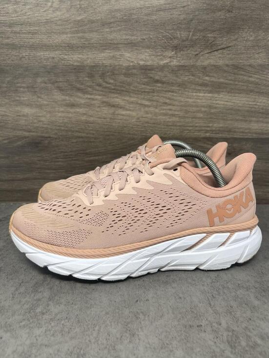 Hoka One One Shoes - HOKA Clifton 7 Sneakers Womens Size 10 Misty Rose Pink Running Athletic Trainer